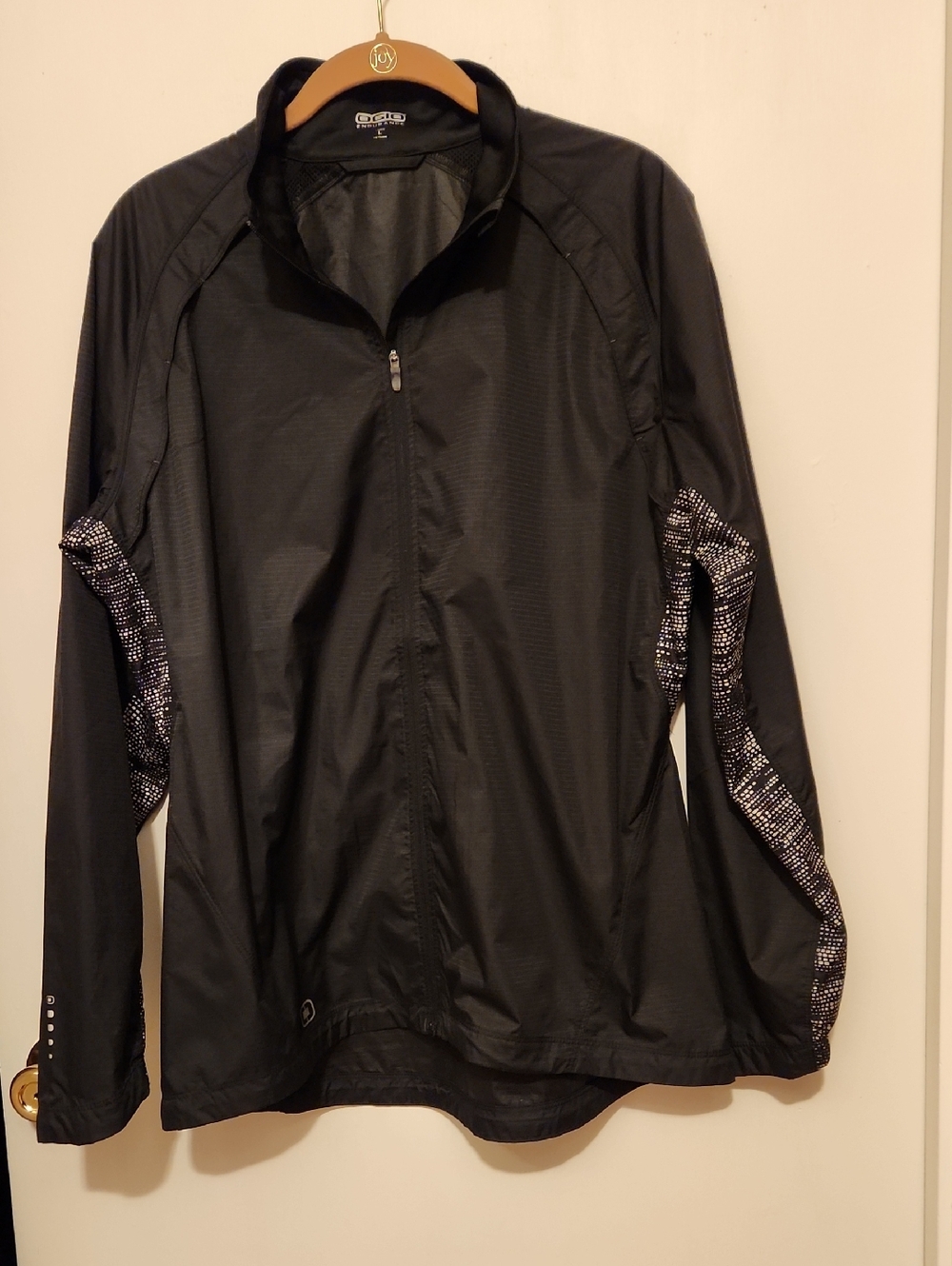 OGIO Endurance Black Lightweight Zip Jacket with Patterned Side Panels Large